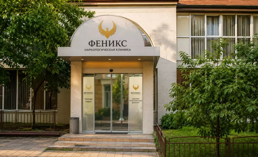 Вход в наркологическую клинику «Феникс» в Щиграх